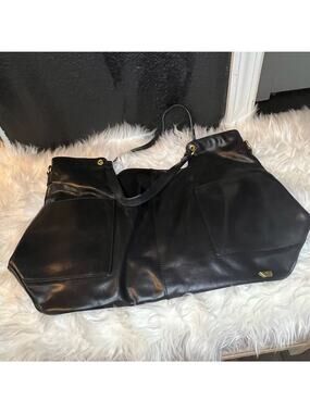 BeCa by Joy Gryson Black Nickel Black Leather Shoulder Bag